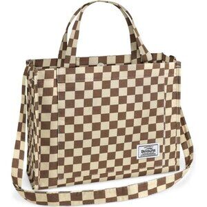 Corduroy Tote Bag for Women Medium-square Grid